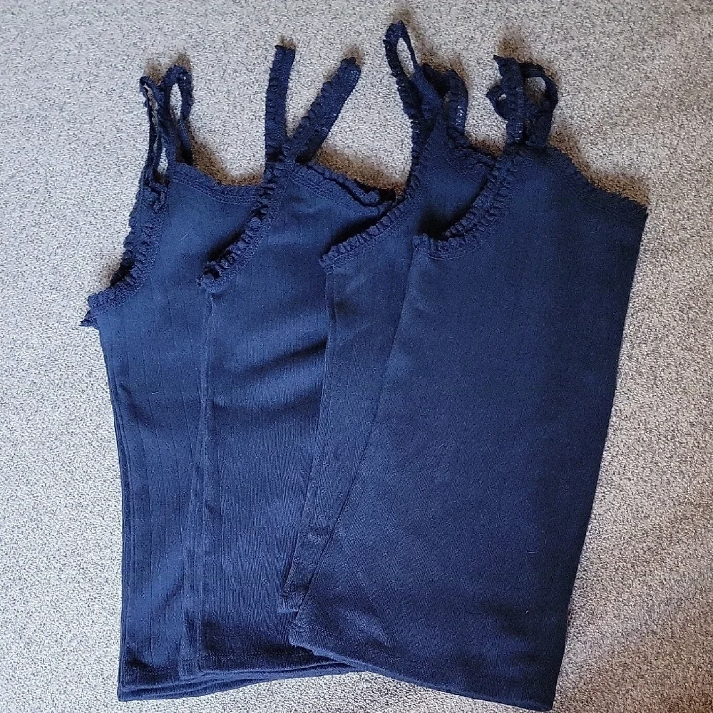 Art Class Blue Girls  Cotton Tank Top  Size L 10-12 Blue Navy Bundle Of 4 New